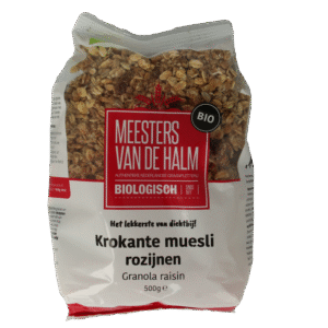 De Halm Krokante muesli rozijn bio
