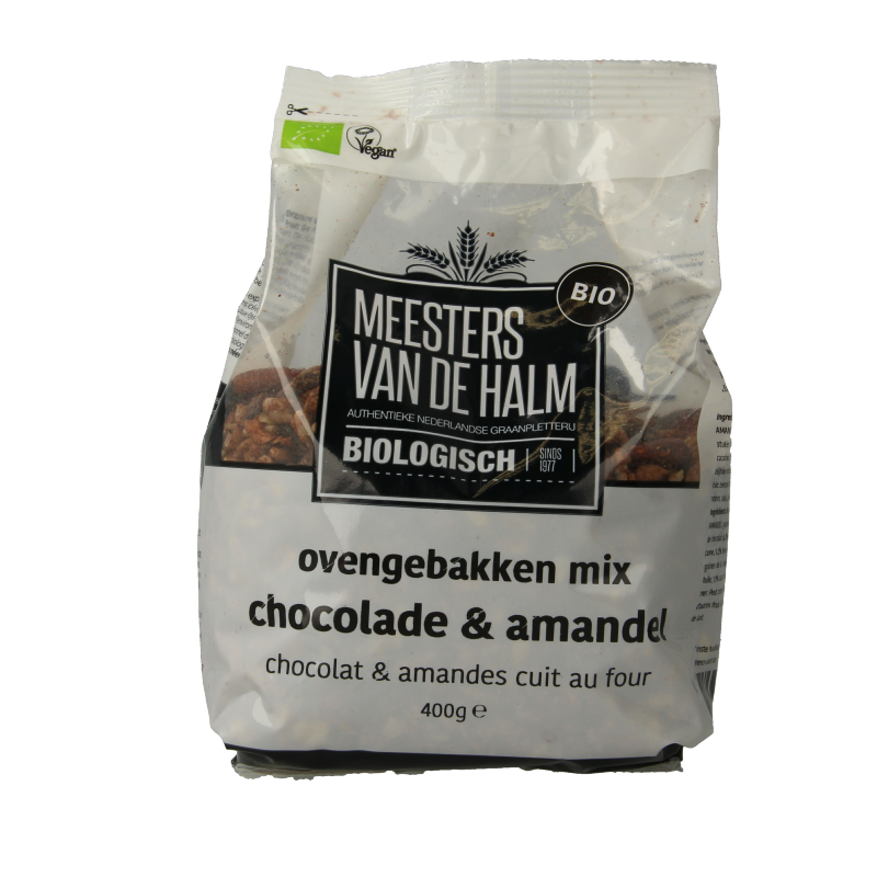 De Halm Ovengebakken mix chocolade en amandel bio