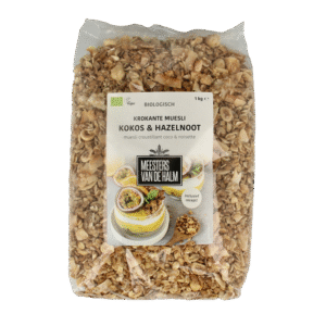 De Halm Muesli krokant kokos en hazelnoten bio