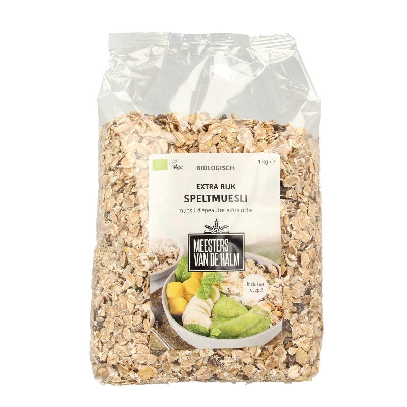 De Halm Speltmuesli extra rijk bio