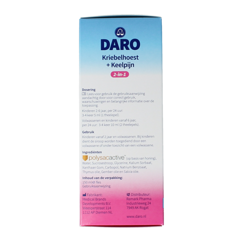 Daro 2 in 1 Kriebelhoest en keelpijn - Afbeelding 2