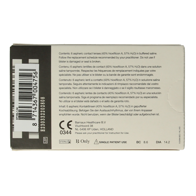 Eyefresh Maandlenzen -1.50 - Afbeelding 4