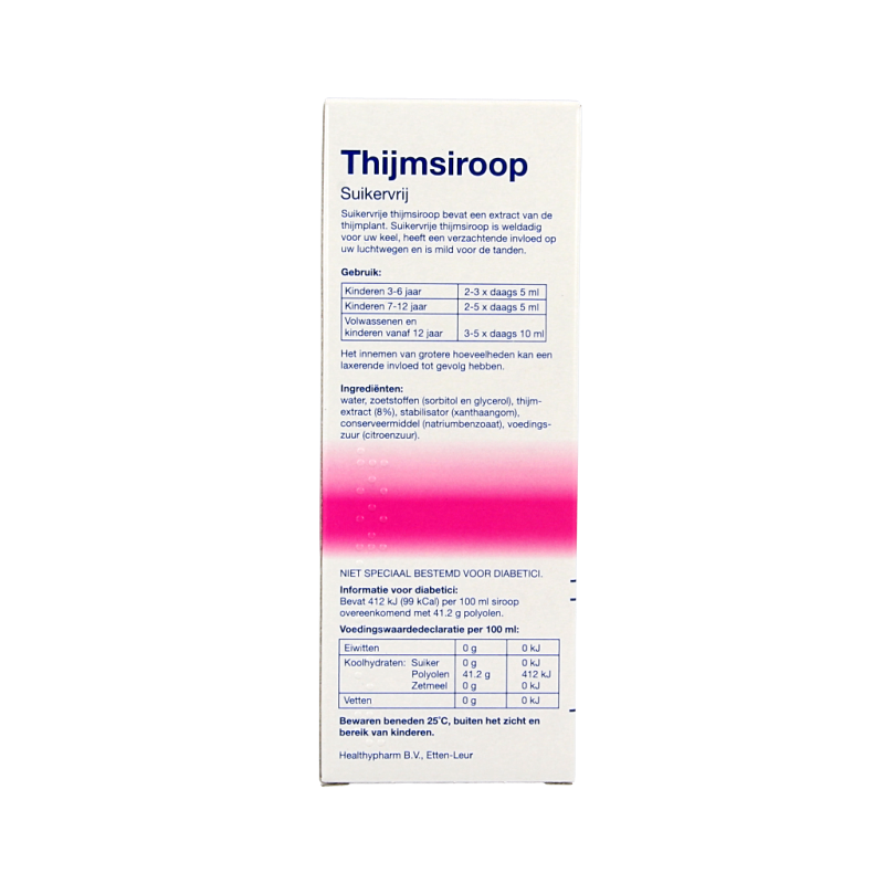 Healthypharm Thijmsiroop suikervrij - Afbeelding 3