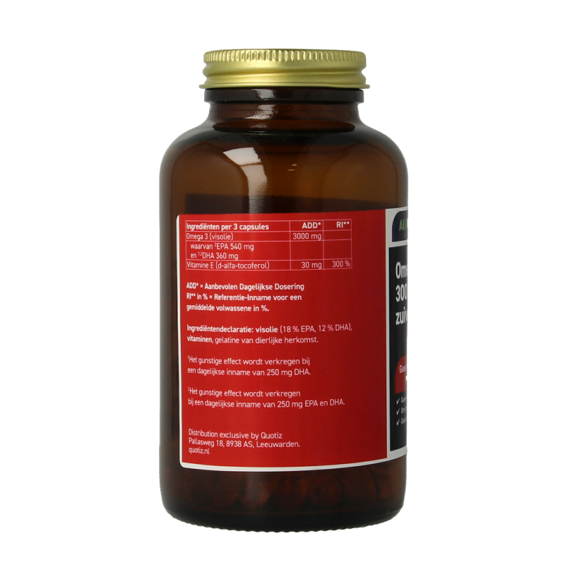 All Natural Omega 3 3000mg zuivere visolie - Afbeelding 2