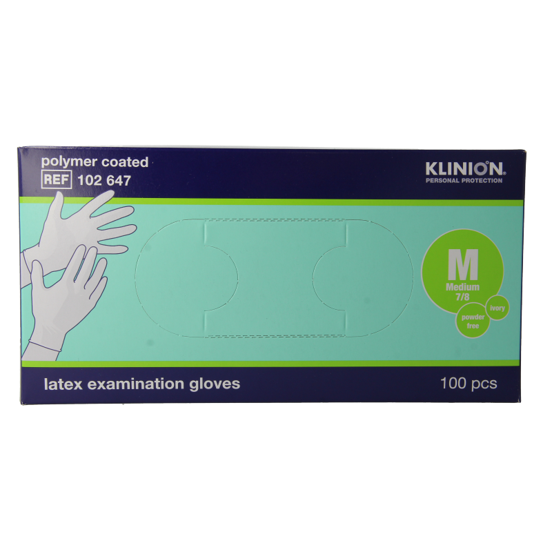 Klinion Onderzoekshandschoen prot latex maat M poedervrij