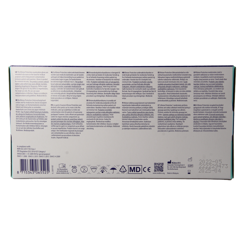 Klinion Onderzoekshandschoen prot latex maat M poedervrij - Afbeelding 3