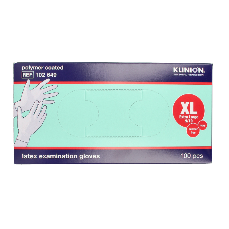 Klinion Onderzoekshandschoen prot latex maat XL poedervrij
