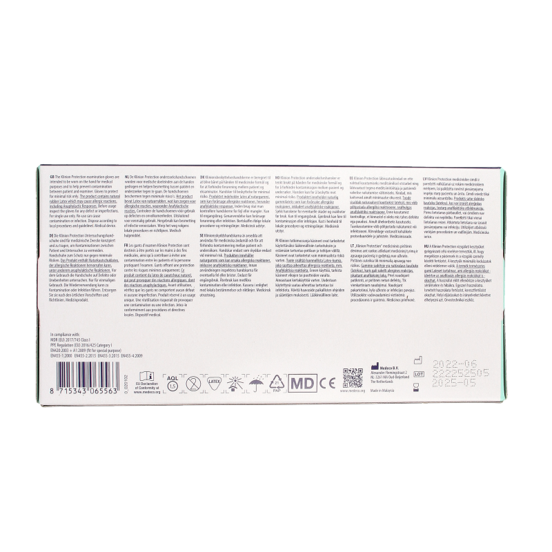 Klinion Onderzoekshandschoen prot latex maat XL poedervrij - Afbeelding 2