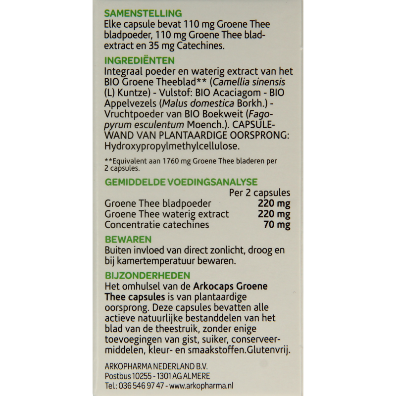 Arkocaps Groene thee bio - Afbeelding 3