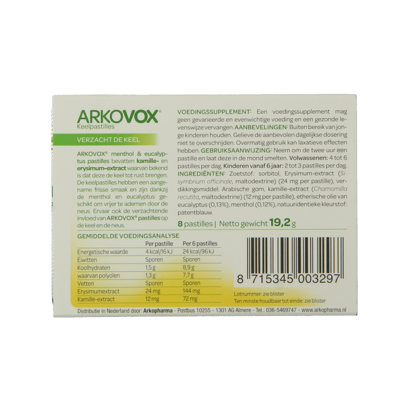Arkovox Menthol eucalyptus keelpastilles - Afbeelding 3