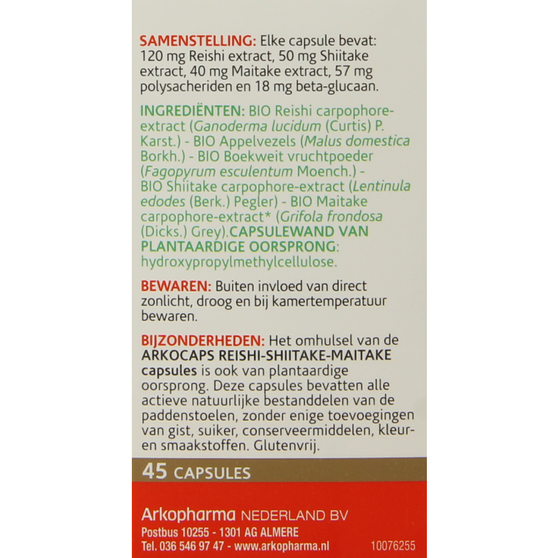 Arkocaps Reishi shiitake maitake bio - Afbeelding 6