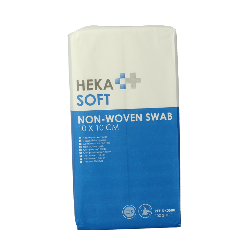 Heka Soft Non-woven kompres 10 x 10cm niet steriel 8 lagen