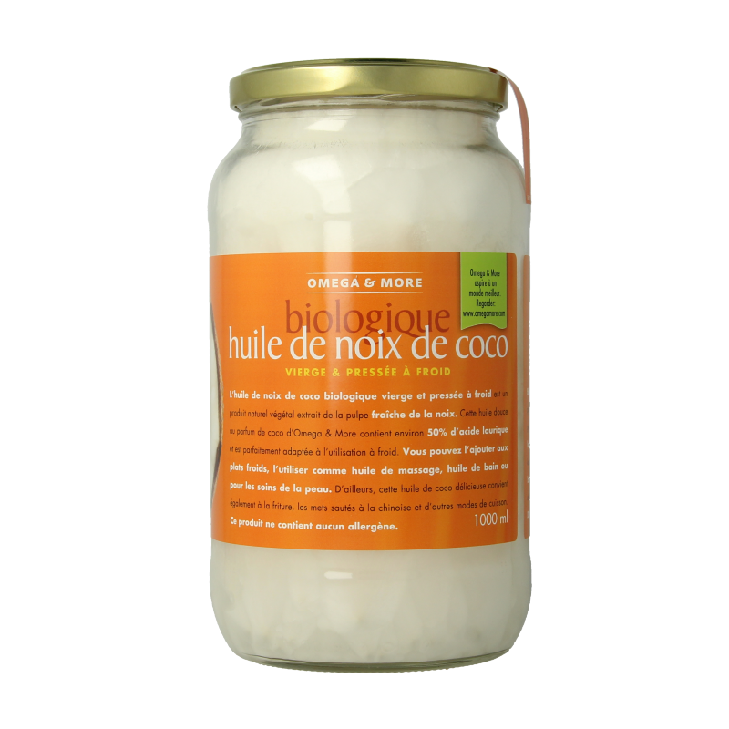 Omega & More Kokosolie extra virgin glas bio - Afbeelding 2