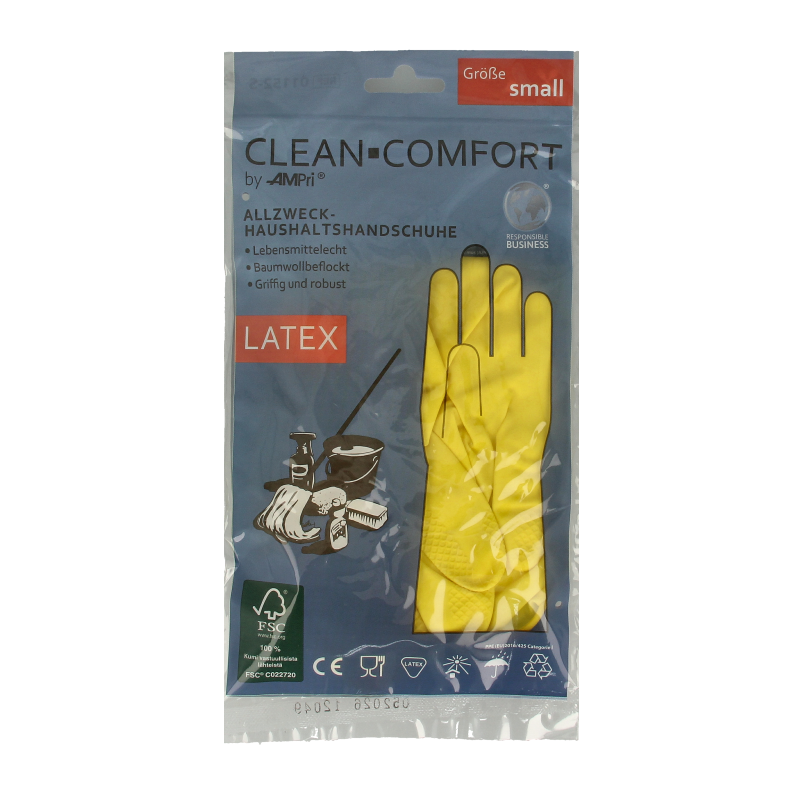 CLEAN-COMFORT Huishoudhandschoen geel maat S