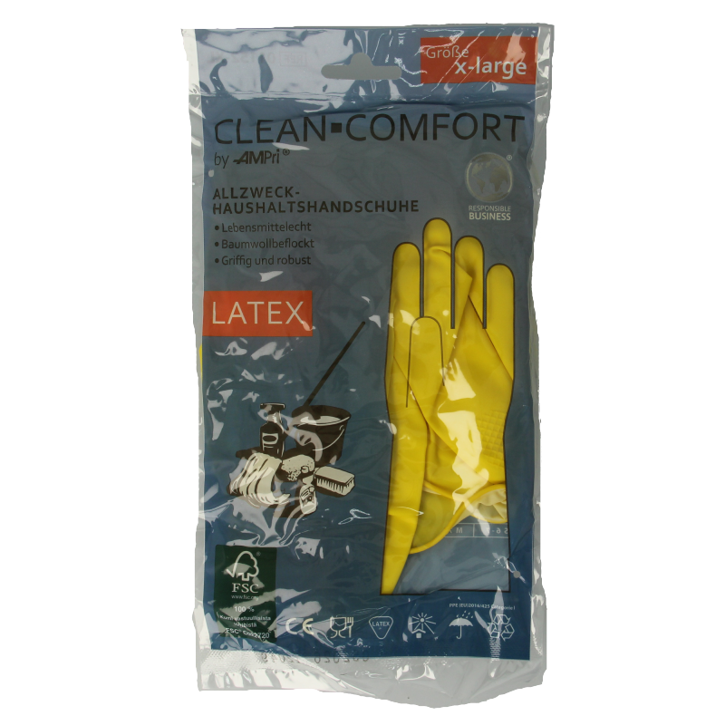 CLEAN-COMFORT Huishoudhandschoen geel maat XL