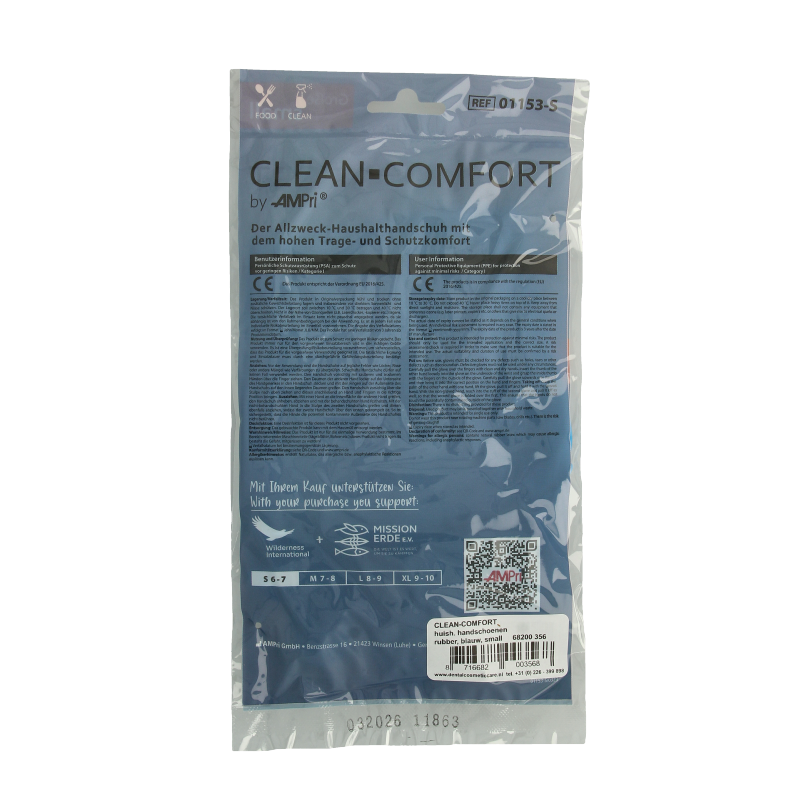 CLEAN-COMFORT Huishoudhandschoen blauw maat S - Afbeelding 2