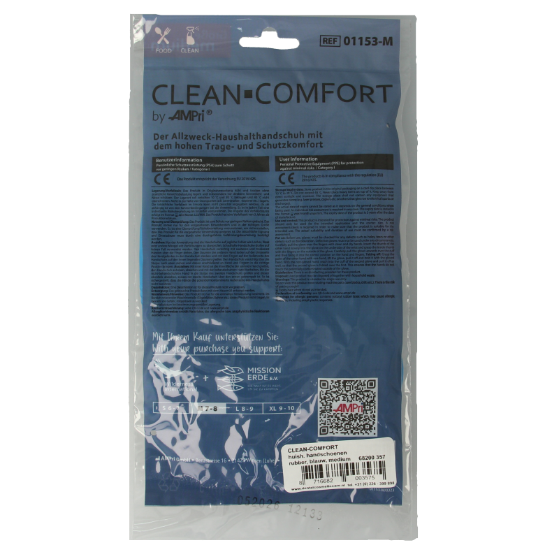 CLEAN-COMFORT Huishoudhandschoen blauw maat M - Afbeelding 2