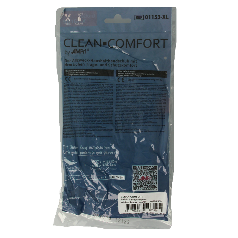 CLEAN-COMFORT Huishoudhandschoen blauw maat XL - Afbeelding 2