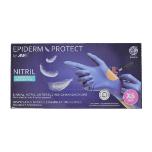 Epiderm Protect Nitriel onderzoekhandschoen poedervrij XS blauw
