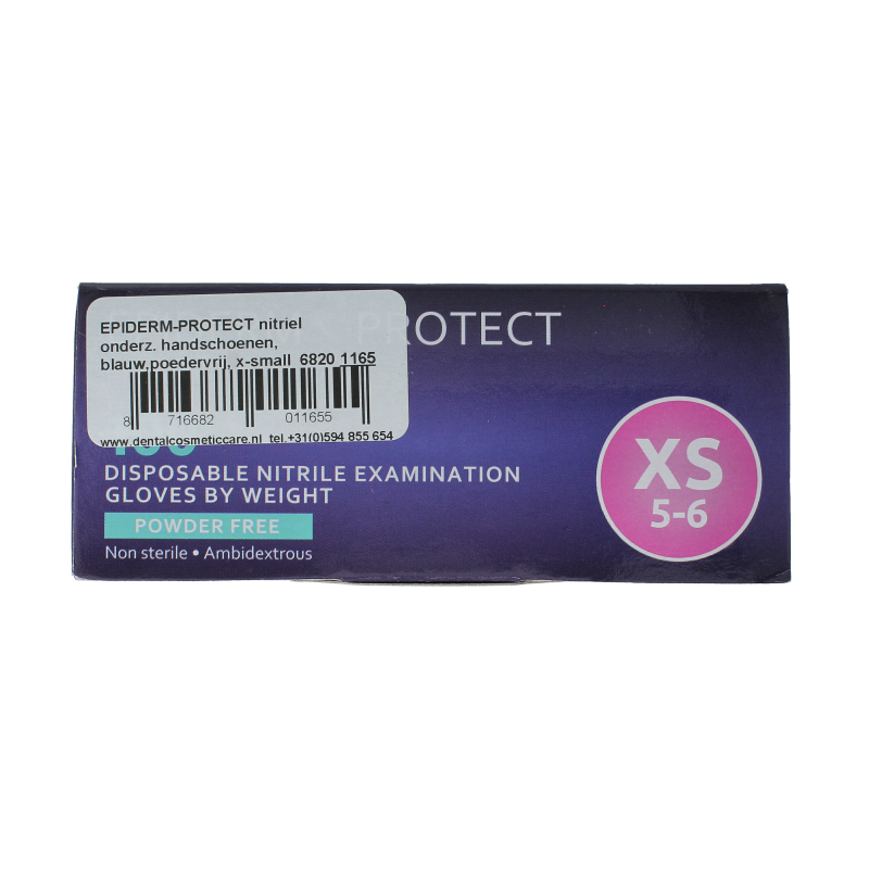 Epiderm Protect Nitriel onderzoekhandschoen poedervrij XS blauw - Afbeelding 2
