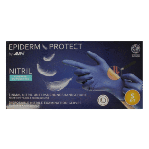 Epiderm Protect Nitriel onderzoekhandschoen poedervrij S blauw