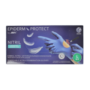 Epiderm Protect Nitriel onderzoekhandschoen poedervrij L blauw