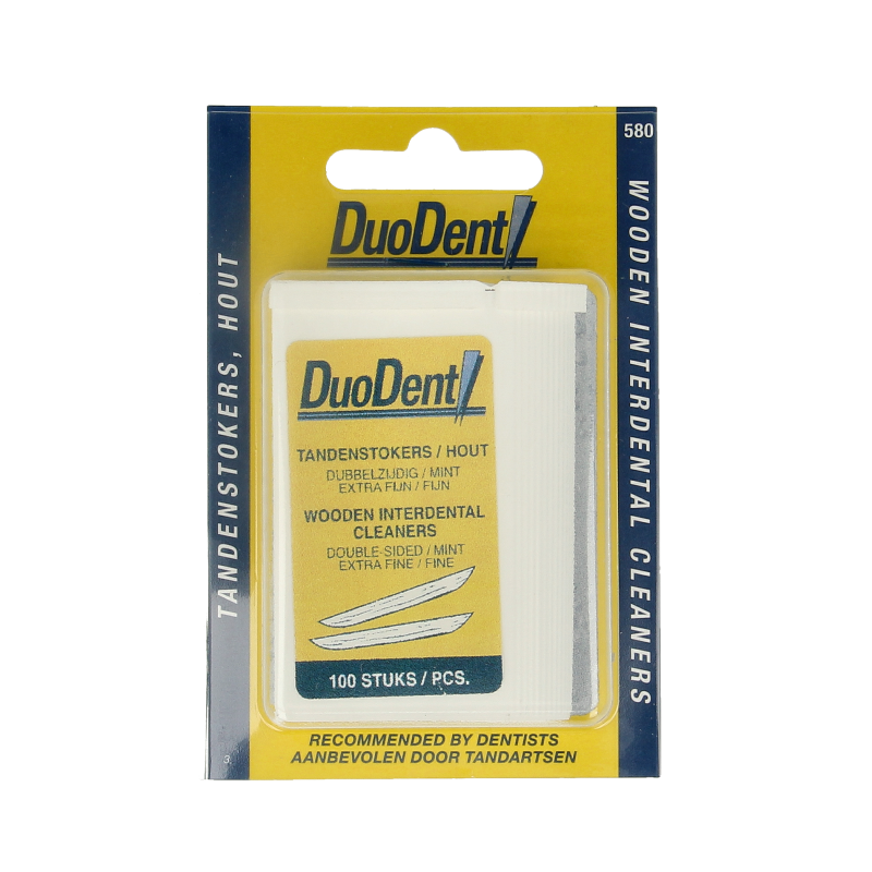 Duodent Tandenstoker hout fine/extra fine dubbelzijdig