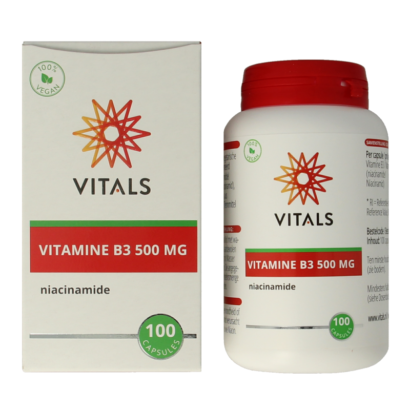 Vitals Vitamine B3 niacinamide 500mg - Afbeelding 2