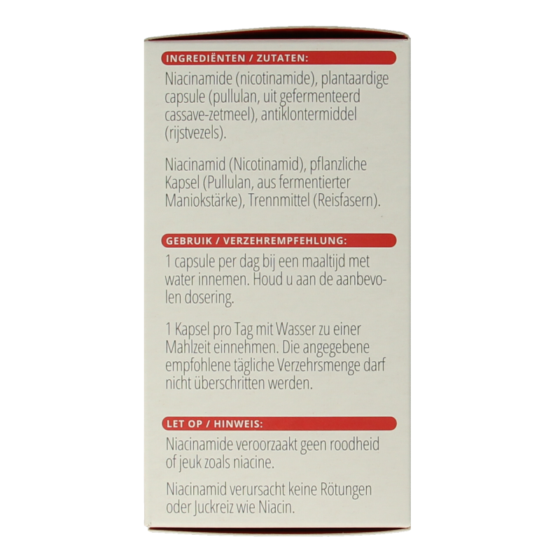 Vitals Vitamine B3 niacinamide 500mg - Afbeelding 3