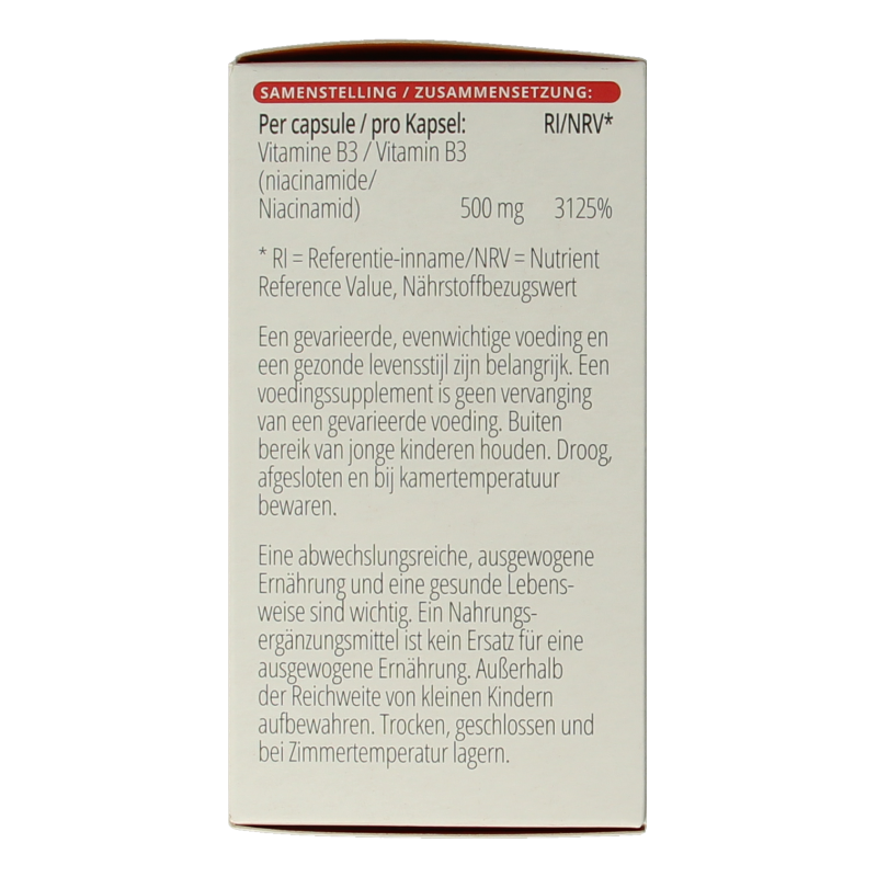 Vitals Vitamine B3 niacinamide 500mg - Afbeelding 5