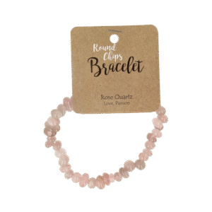 Steengoed Splitkralen armband roze kwarts op kaart