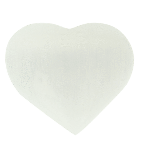 Steengoed Hart seleniet wit ca 6 cm