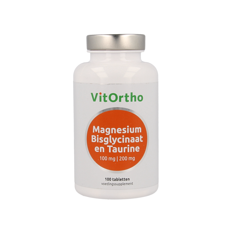 VitOrtho Magnesium bisglycinaat 100 mg en taurine 200 mg