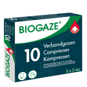 Biogaze Verbandgazen/Kompressen 5 x 5cm