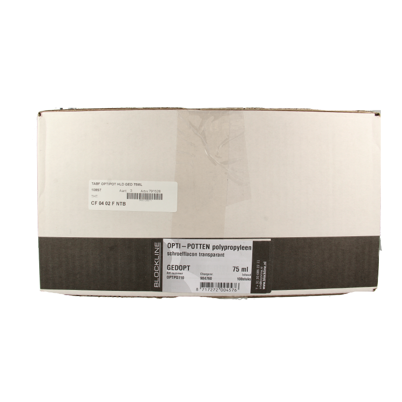 Blockland Tabletflacon optipot helder gedopt 75ml