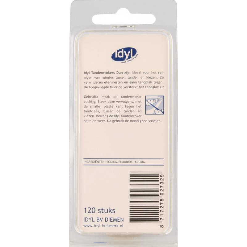 Idyl Tandenstokers dun met fluoride en mintsmaak - Afbeelding 2