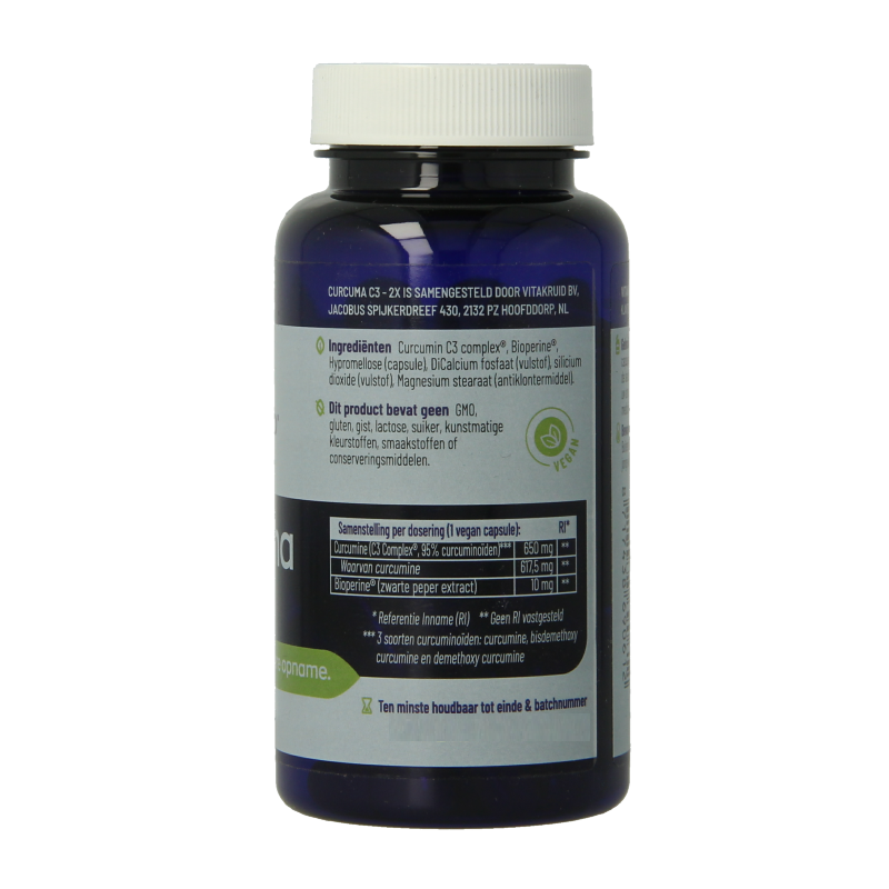 Vitakruid Curcuma C3-2X (95% curcuminoiden) met Bioperine - Afbeelding 3