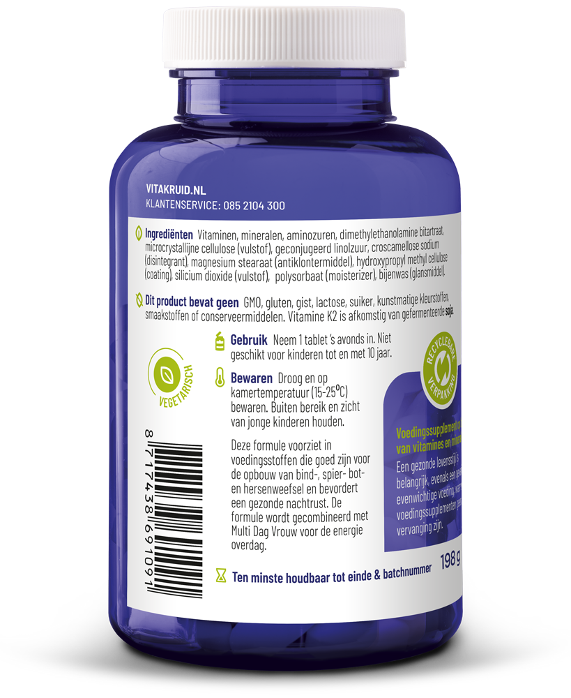Vitakruid Multi Nacht Vrouw 100% Vegan - Afbeelding 2