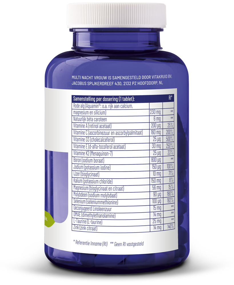 Vitakruid Multi Nacht Vrouw 100% Vegan - Afbeelding 3