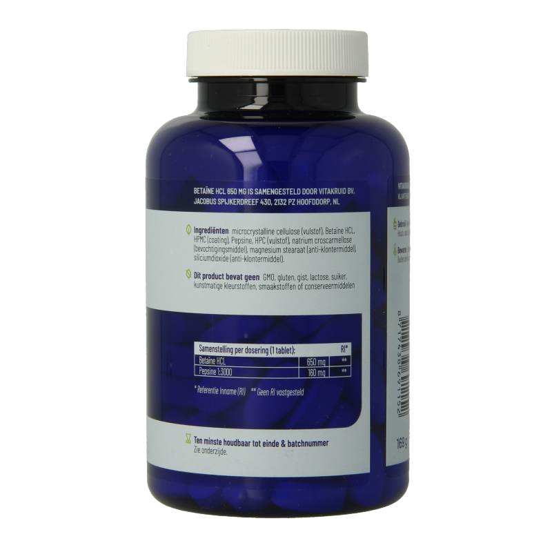 Vitakruid Betaine HCL 650mg & pepsine 160mg - Afbeelding 3