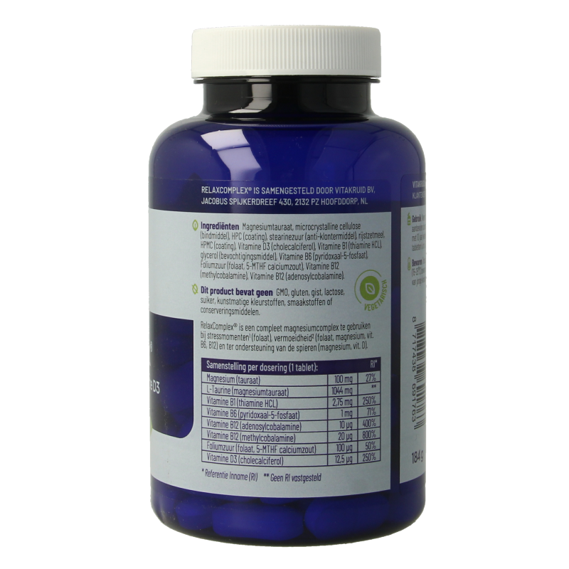 Vitakruid RelaxComplex oa Magnesium Tauraat & Vitamine D3 - Afbeelding 3