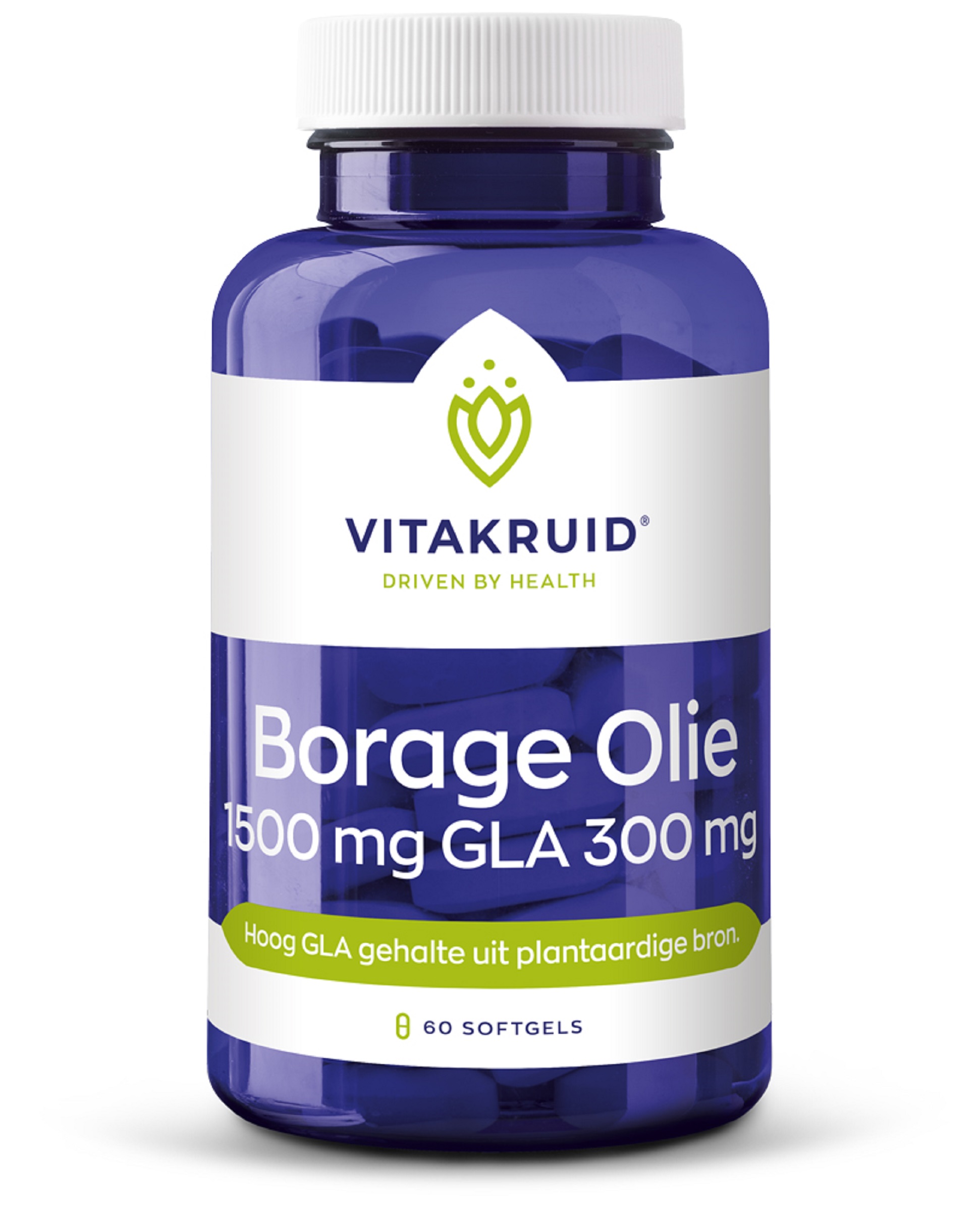 Vitakruid Borage Olie 1500mg GLA 300mg uit plantaardige bron
