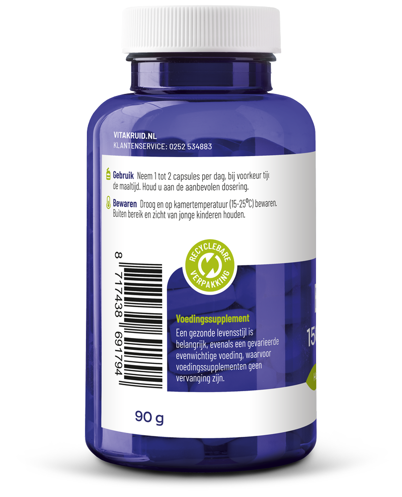 Vitakruid Borage Olie 1500mg GLA 300mg uit plantaardige bron - Afbeelding 2
