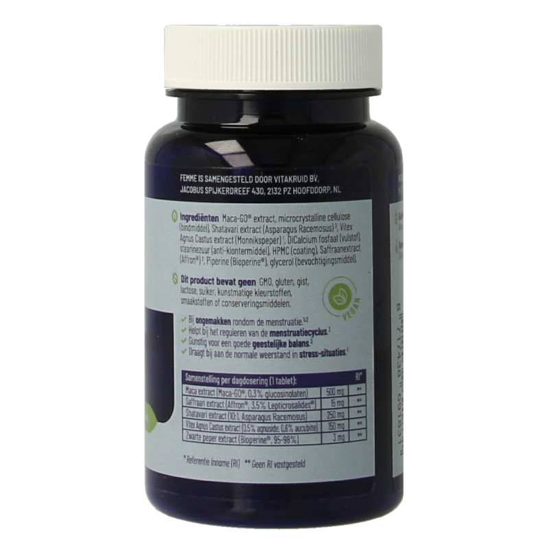 Vitakruid Femme Hormoonsupport oa Maca & Saffraan - Afbeelding 3