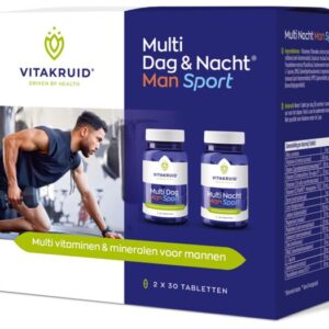 Vitakruid Multi Dag & Nacht Man Sport 100% Vegan 2 x 30