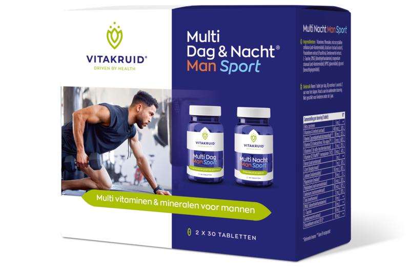 Vitakruid Multi Dag & Nacht Man Sport 100% Vegan 2 x 30