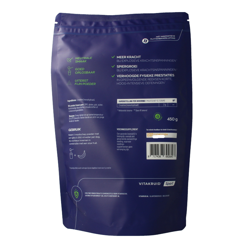 Vitakruid Creatine Monohydraat gemicroniseerd tot 200 mesh - Afbeelding 2
