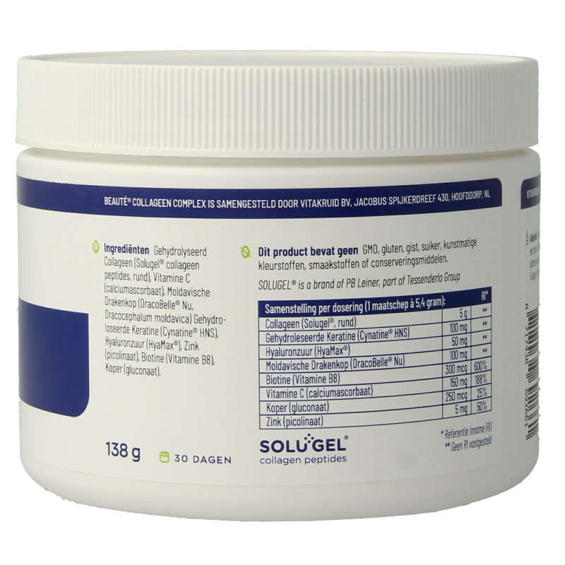 Vitakruid Beaute Collageen complex Keratine Hyaluronzuur - Afbeelding 3