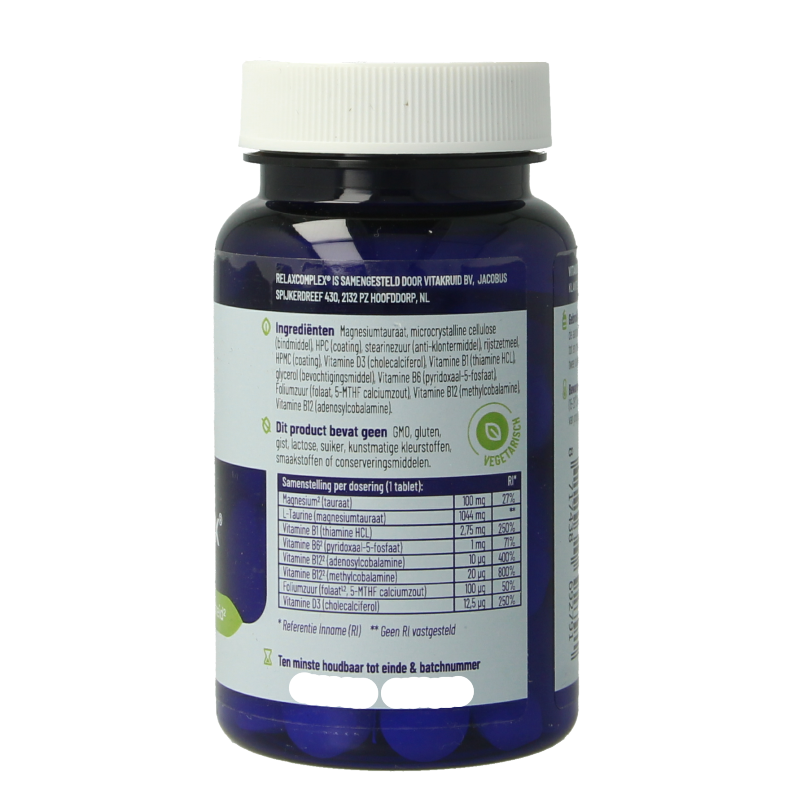 Vitakruid RelaxComplex oa Magnesium Tauraat & Vitamine D3 - Afbeelding 3