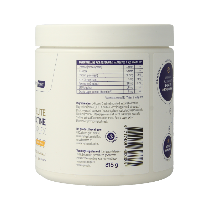 Vitakruid Elite Creatine Complex D-Ribose, Q10 & Magn Tropic - Afbeelding 4
